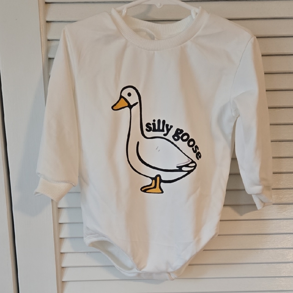 Silly Goose White Baby Onesie